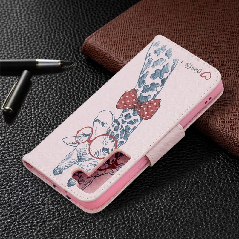 Capa Folio Para Samsung Galaxy S22 5G Girafa Inteligente