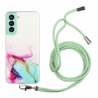 Capa Para Samsung Galaxy S22 5G De celular Com Cordão De Mármore