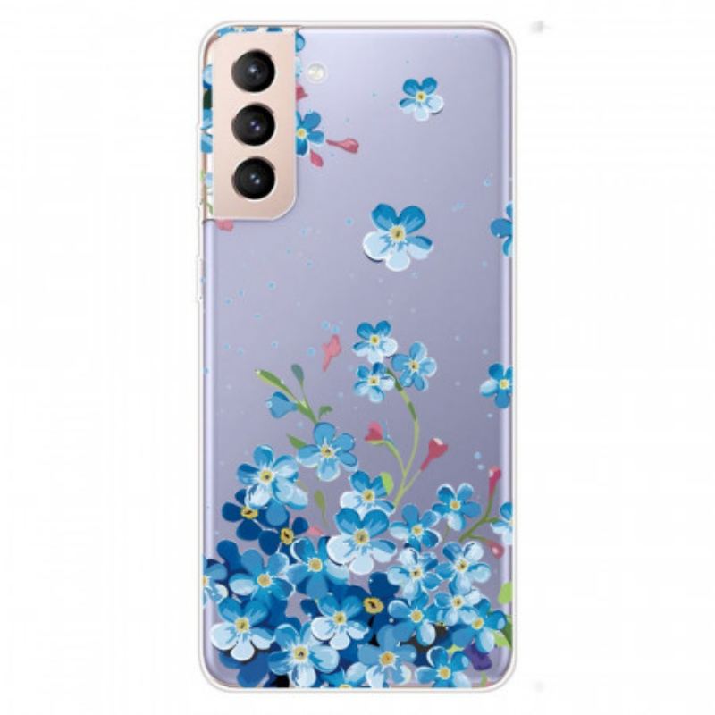 Capa Para Samsung Galaxy S22 5G Flores Azuis