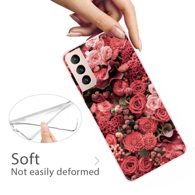 Capa Para Samsung Galaxy S22 5G Flores Cor De Rosa