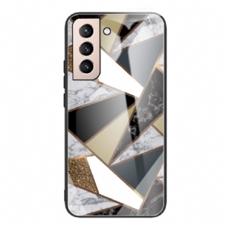 Capa Para Samsung Galaxy S22 5G Geometria Mármore Vidro Temperado
