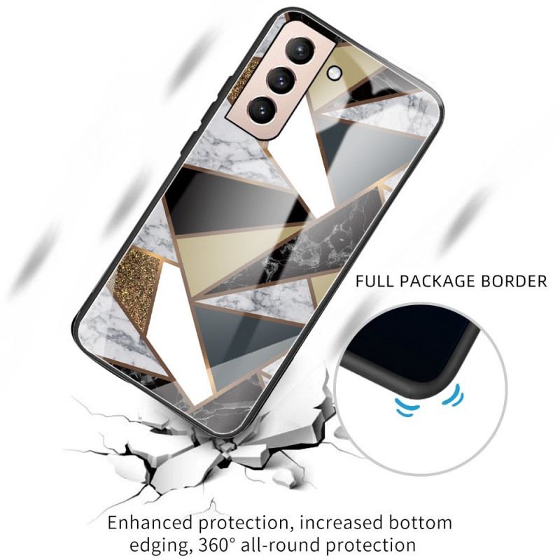 Capa Para Samsung Galaxy S22 5G Geometria Mármore Vidro Temperado
