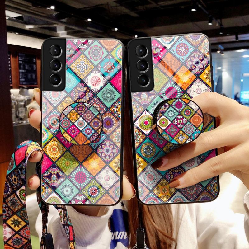 Capa Para Samsung Galaxy S22 5G Suporte Magnético Patchwork