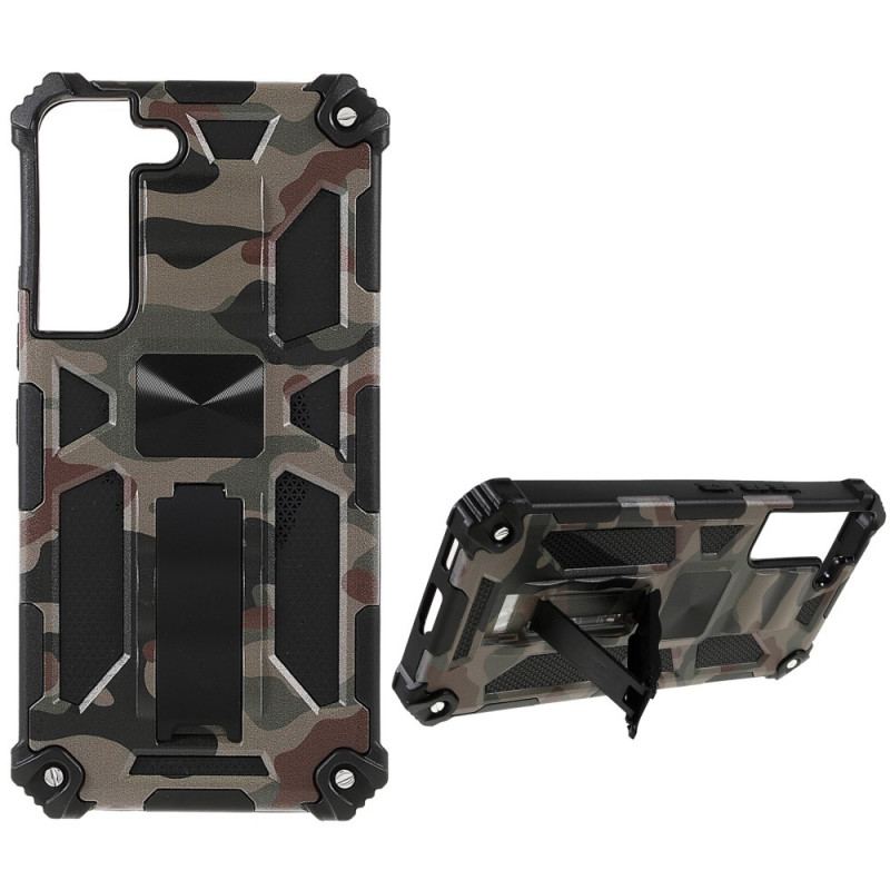 Capa Para Samsung Galaxy S22 5G Suporte Removível De Camuflagem