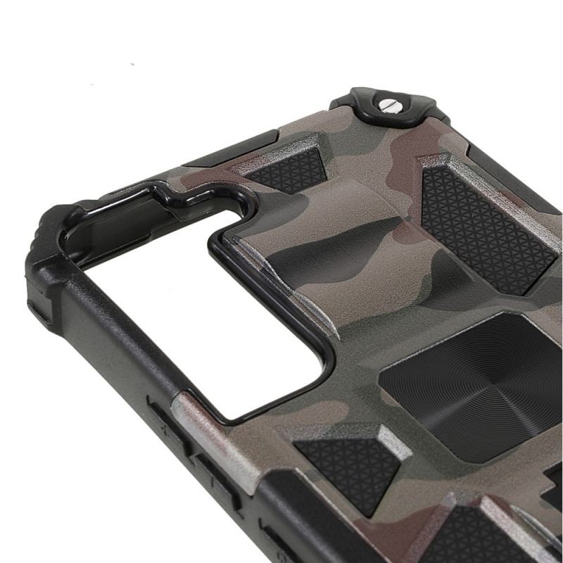 Capa Para Samsung Galaxy S22 5G Suporte Removível De Camuflagem