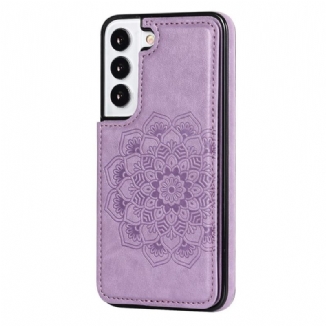 Capa Para Samsung Galaxy S22 5G Titular De Cartão De Impressão De Mandala