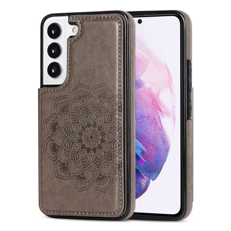 Capa Para Samsung Galaxy S22 5G Titular De Cartão De Impressão De Mandala