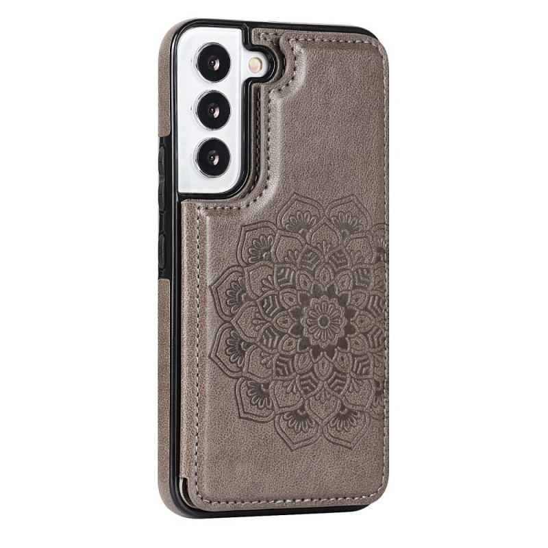 Capa Para Samsung Galaxy S22 5G Titular De Cartão De Impressão De Mandala