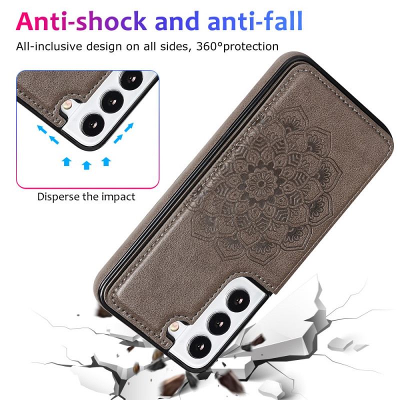 Capa Para Samsung Galaxy S22 5G Titular De Cartão De Impressão De Mandala