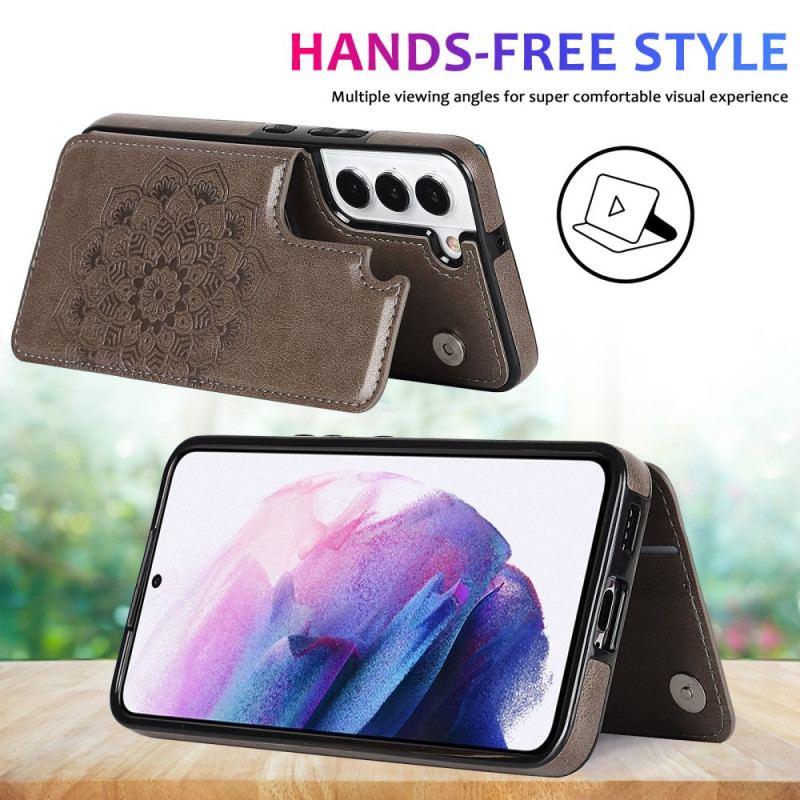 Capa Para Samsung Galaxy S22 5G Titular De Cartão De Impressão De Mandala