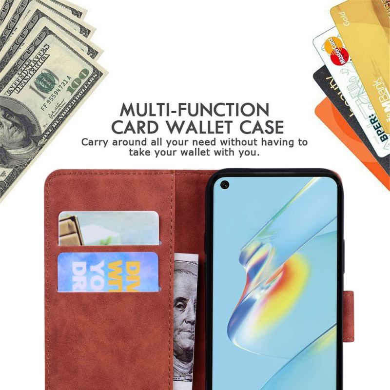 Capa De Couro Para Oppo Reno 8 Lite Borboleta