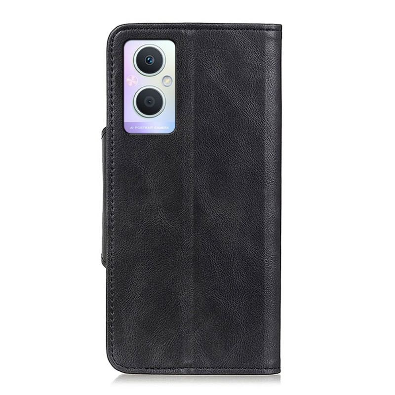 Capa De Couro Para Oppo Reno 8 Lite Botão De Couro Falso