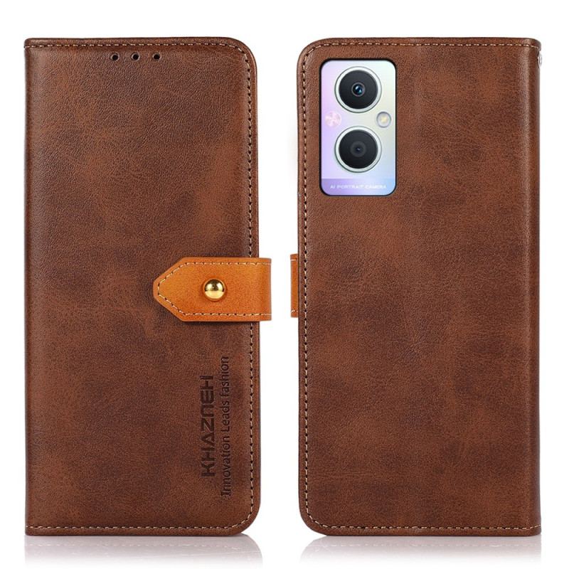 Capa De Couro Para Oppo Reno 8 Lite Com Alça Khazneh
