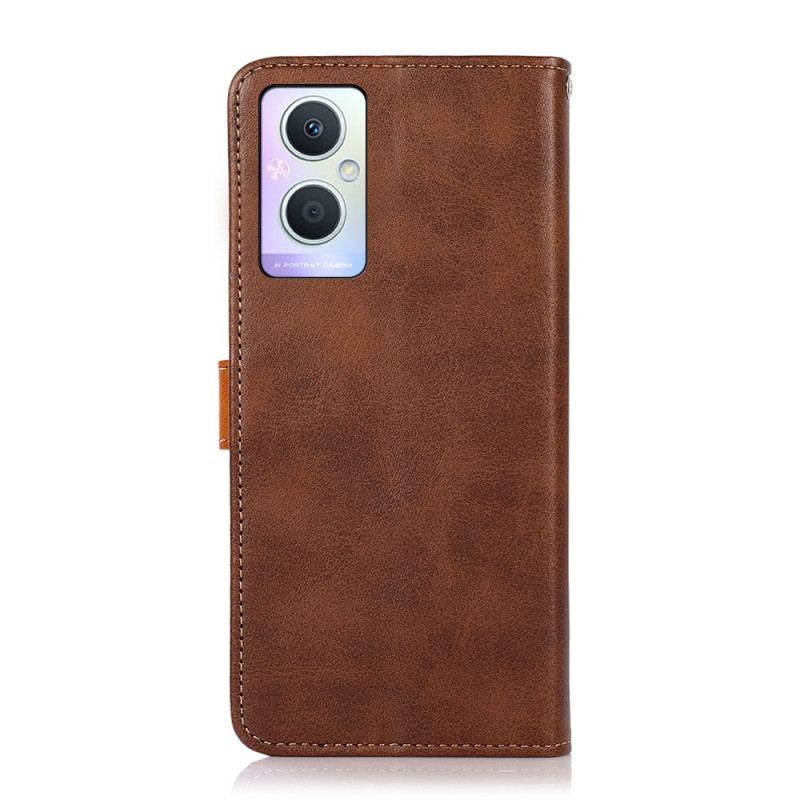 Capa De Couro Para Oppo Reno 8 Lite Com Alça Khazneh