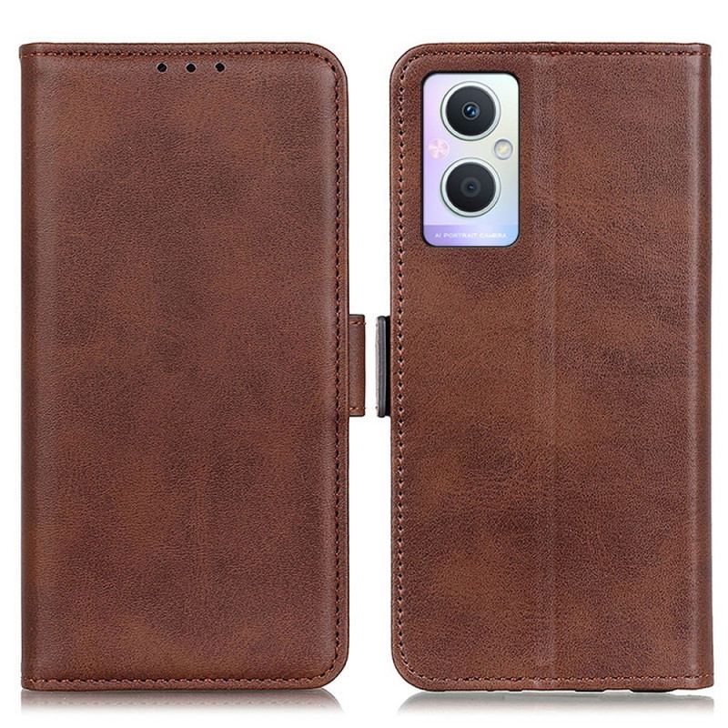 Capa De Couro Para Oppo Reno 8 Lite Fecho Otimizado