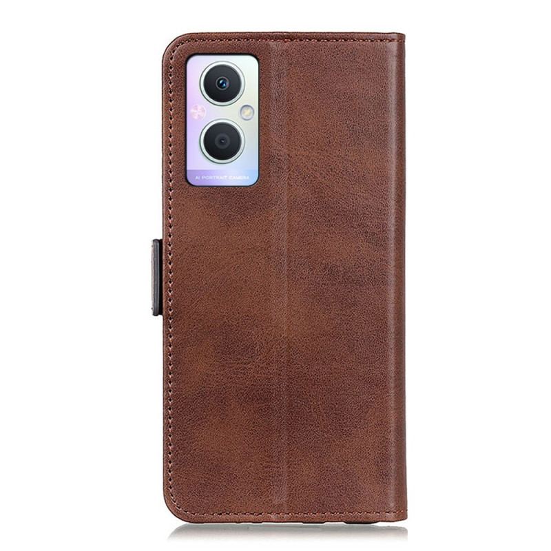 Capa De Couro Para Oppo Reno 8 Lite Fecho Otimizado