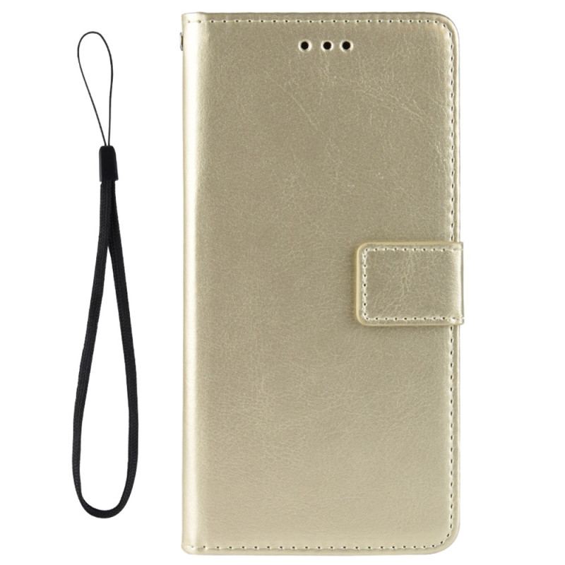 Capa Flip Para Oppo Reno 8 Lite De Cordão Correia Chamativa De Couro Falso