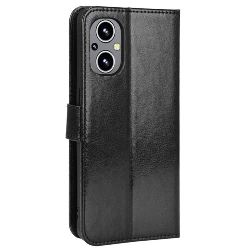 Capa Flip Para Oppo Reno 8 Lite De Cordão Correia Chamativa De Couro Falso