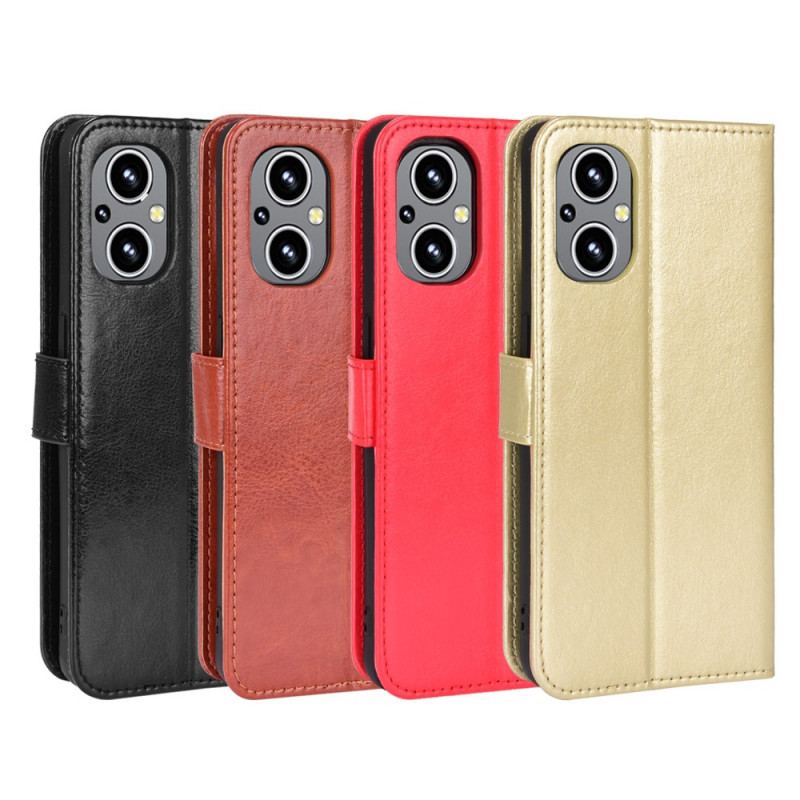 Capa Flip Para Oppo Reno 8 Lite De Cordão Correia Chamativa De Couro Falso