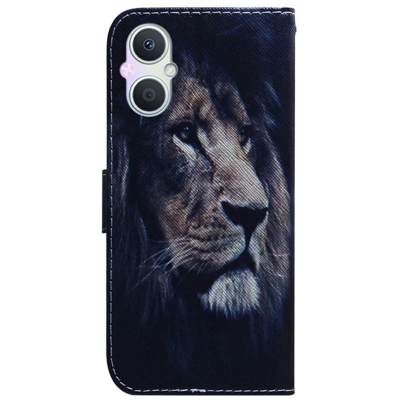 Capa Flip Para Oppo Reno 8 Lite Leão Sonhador