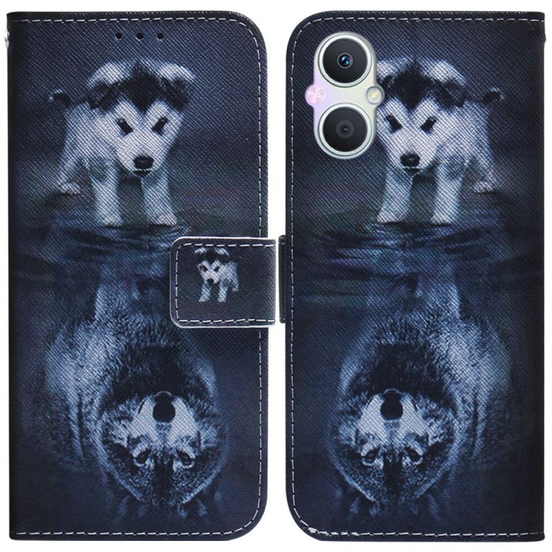 Capa Folio Para Oppo Reno 8 Lite Sonho De Cachorrinho