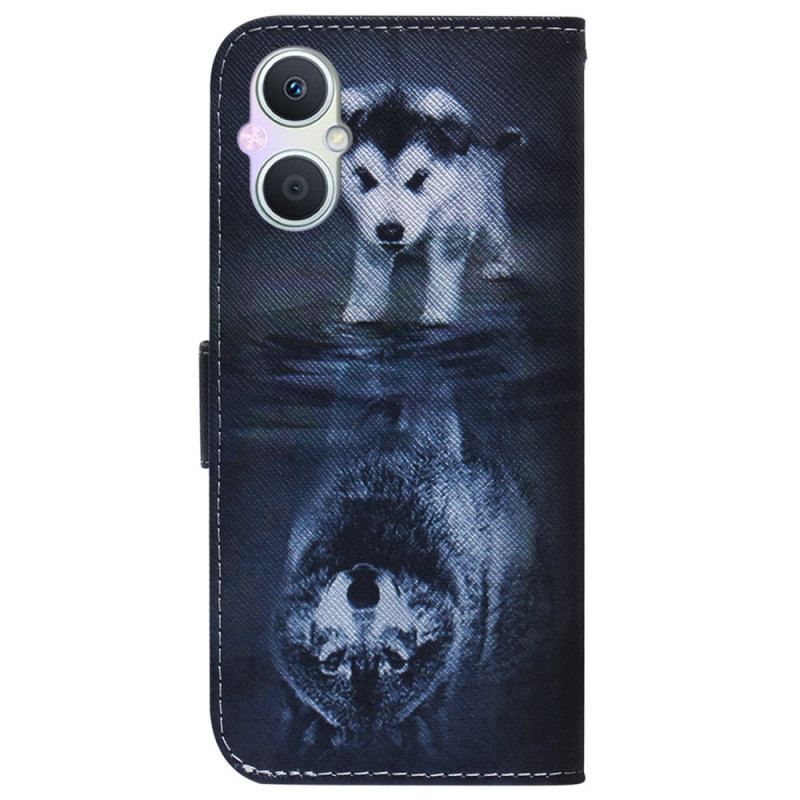 Capa Folio Para Oppo Reno 8 Lite Sonho De Cachorrinho