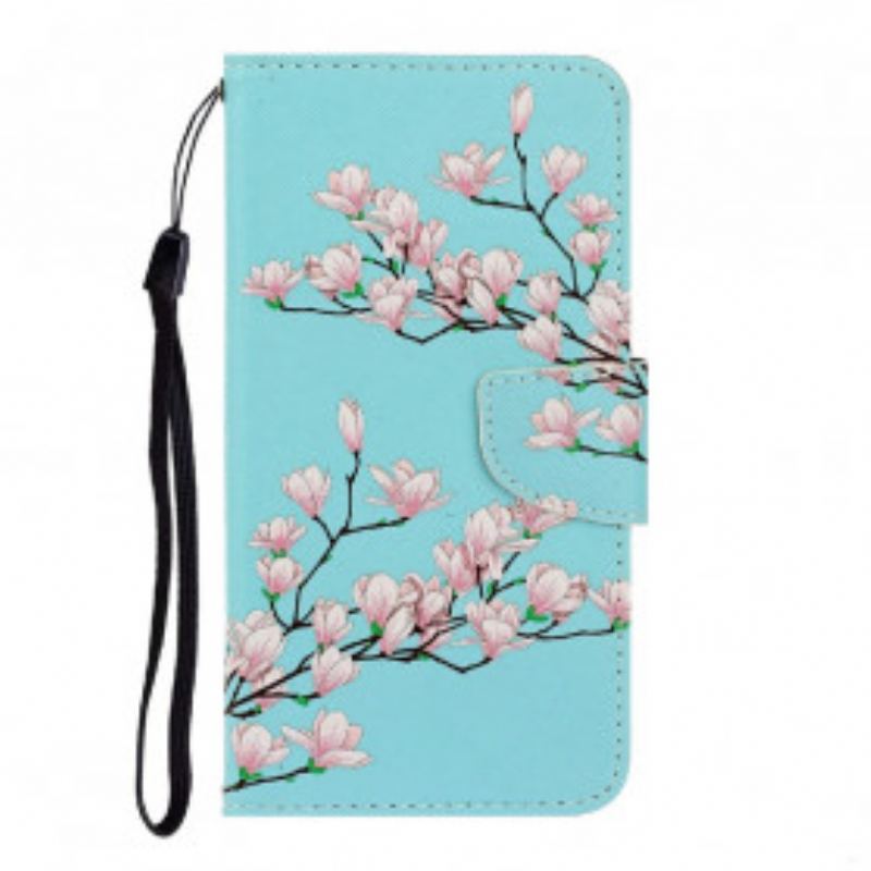 Capa De Couro Para Samsung Galaxy A22 De Cordão Arbusto Strappy