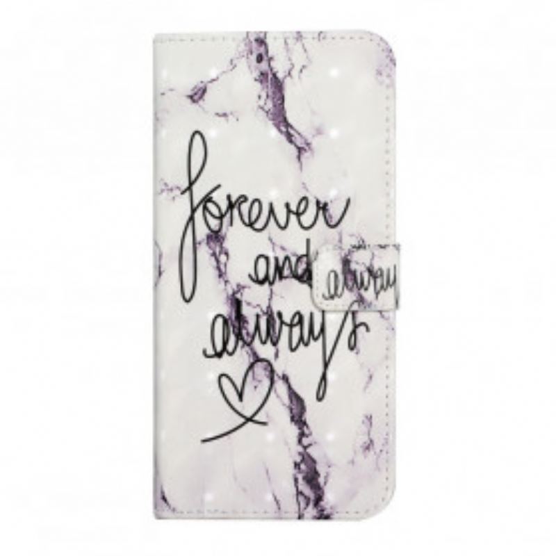 Capa De Couro Para Samsung Galaxy A22 Mármore Para Sempre E Sempre