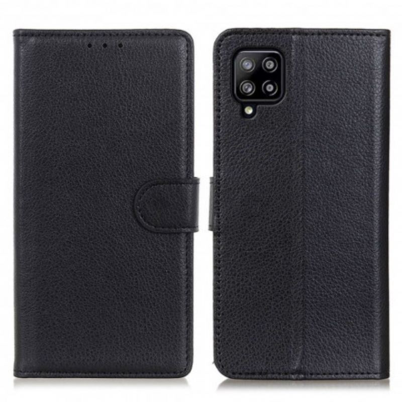Capa De Couro Para Samsung Galaxy A22 Tradicionalmente Lichia