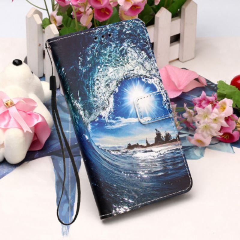 Capa Em Pele Para Samsung Galaxy A22 Ama A Onda