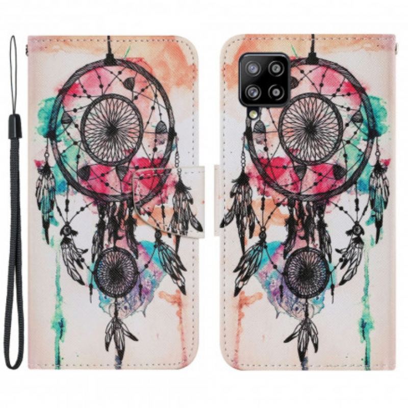 Capa Flip Para Samsung Galaxy A22 Aquarela Apanhador De Sonhos