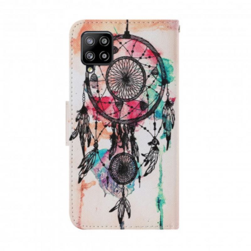 Capa Flip Para Samsung Galaxy A22 Aquarela Apanhador De Sonhos