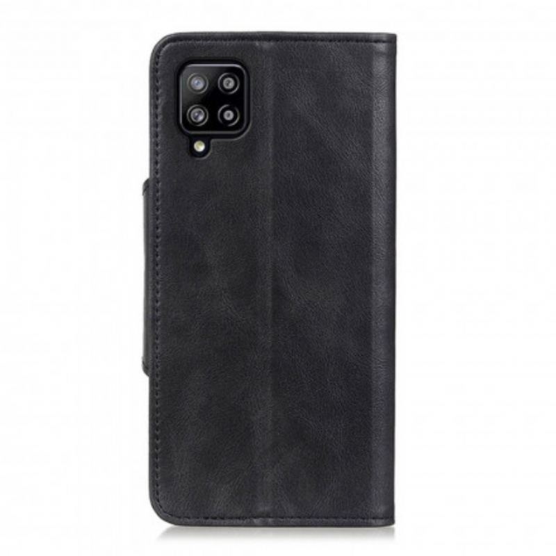Capa Flip Para Samsung Galaxy A22 Botão De Couro Falso