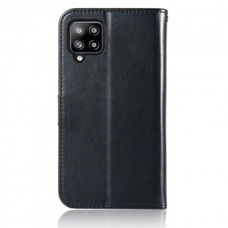 Capa Flip Para Samsung Galaxy A22 Coruja Apanhador De Sonhos Efeito Couro