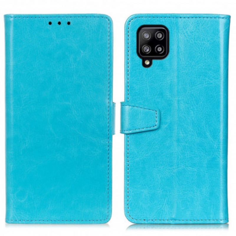Capa Flip Para Samsung Galaxy A22 Efeito Couro Brilhante Simples