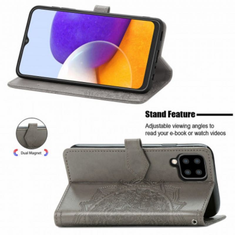 Capa Flip Para Samsung Galaxy A22 Mandala Idade Média
