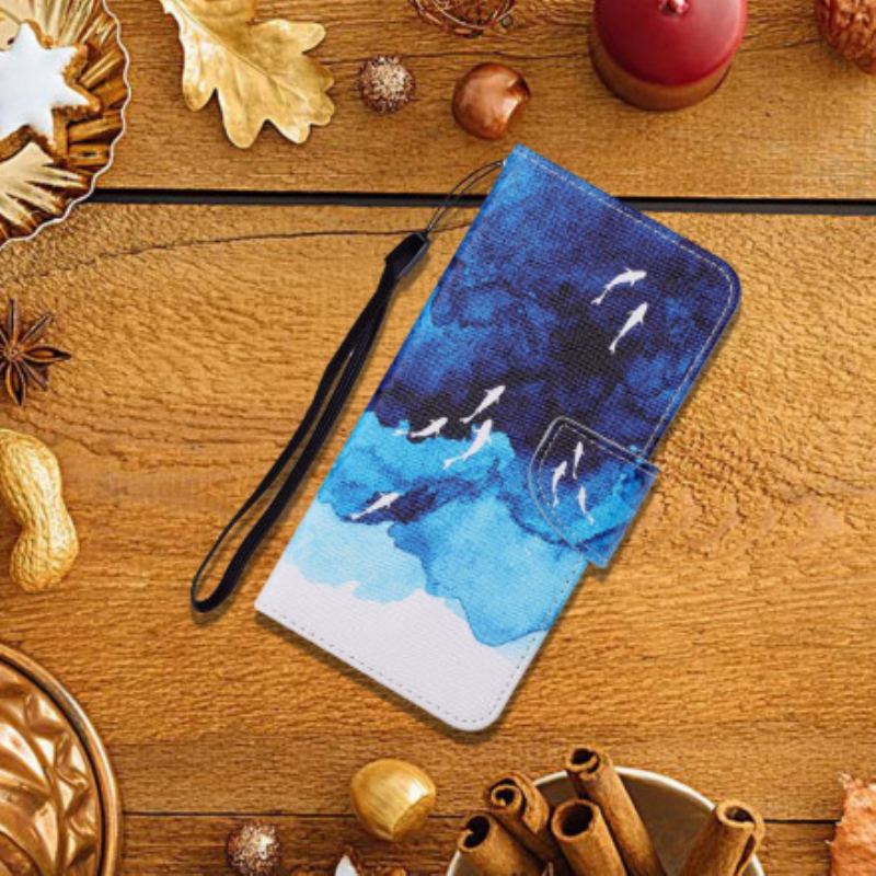 Capa Flip Para Samsung Galaxy A22 Mar Com Tanga