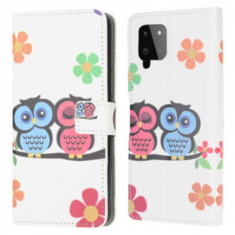 Capa Flip Para Samsung Galaxy A22 Par De Corujas