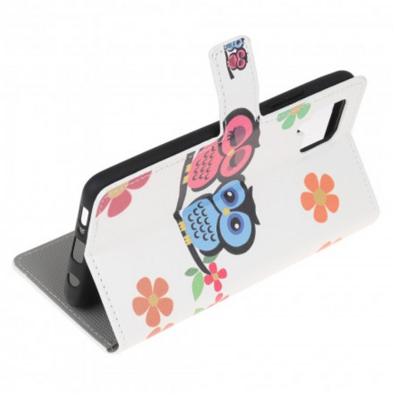 Capa Flip Para Samsung Galaxy A22 Par De Corujas