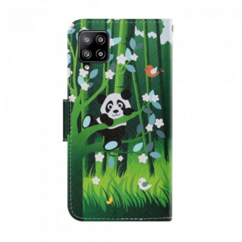 Capa Folio Para Samsung Galaxy A22 Caminhada Do Panda