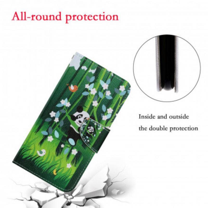 Capa Folio Para Samsung Galaxy A22 Caminhada Do Panda