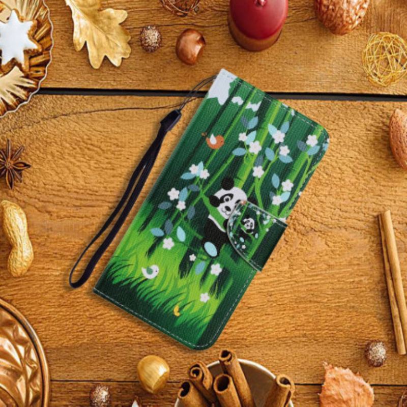 Capa Folio Para Samsung Galaxy A22 Caminhada Do Panda