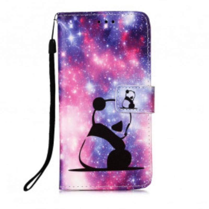 Capa Folio Para Samsung Galaxy A22 Galáxia Panda