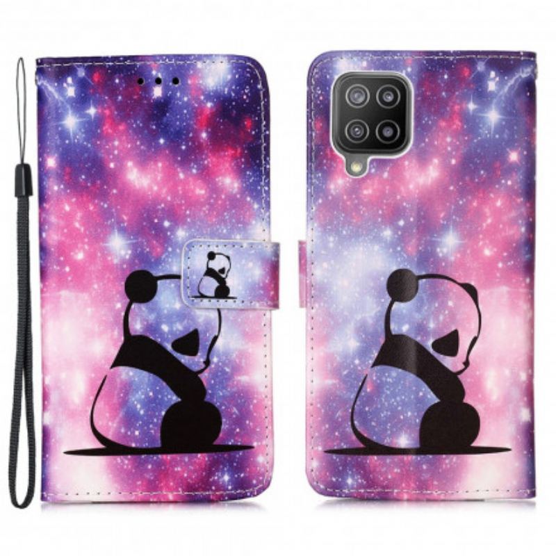 Capa Folio Para Samsung Galaxy A22 Galáxia Panda