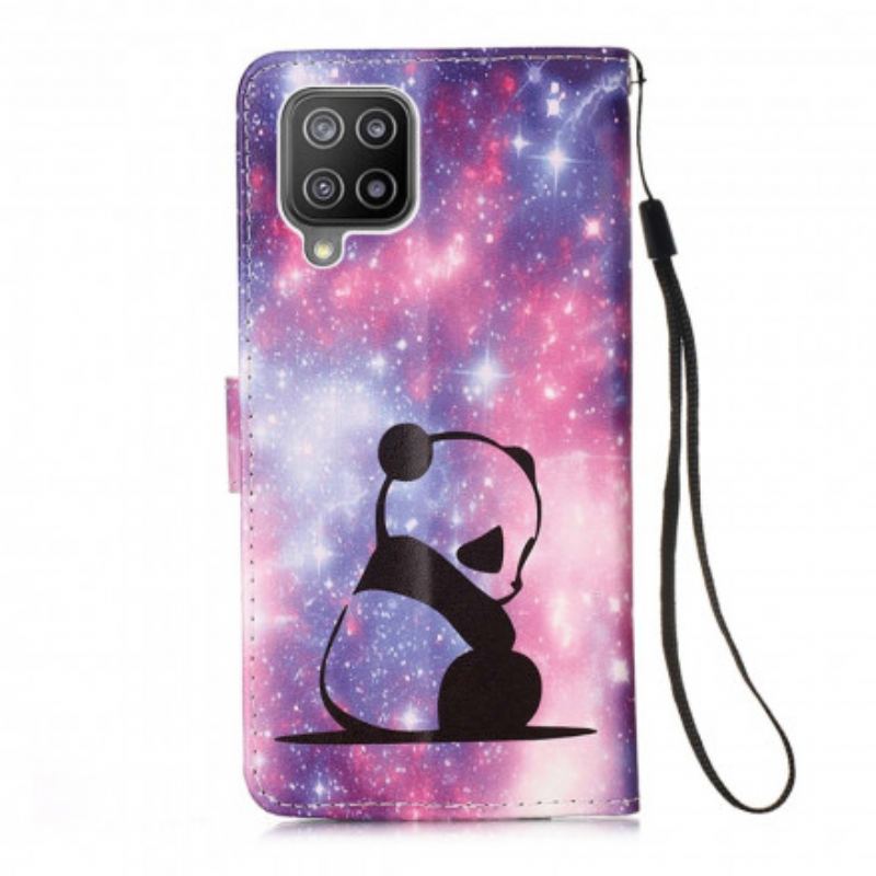 Capa Folio Para Samsung Galaxy A22 Galáxia Panda