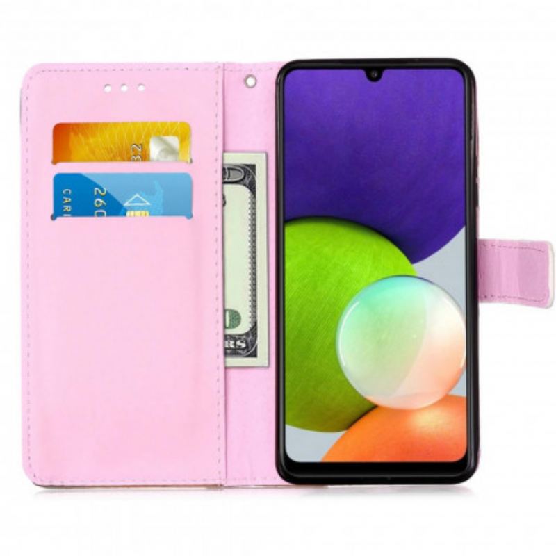 Capa Folio Para Samsung Galaxy A22 Galáxia Panda