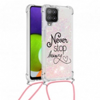 Capa Para Samsung Galaxy A22 De celular Cordão De Glitter Nunca Pare