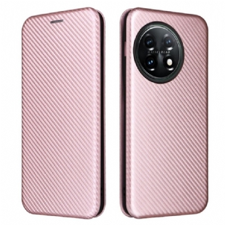 Capa De Celular Para OnePlus 11 5G Flip Fibra De Carbono Colorida