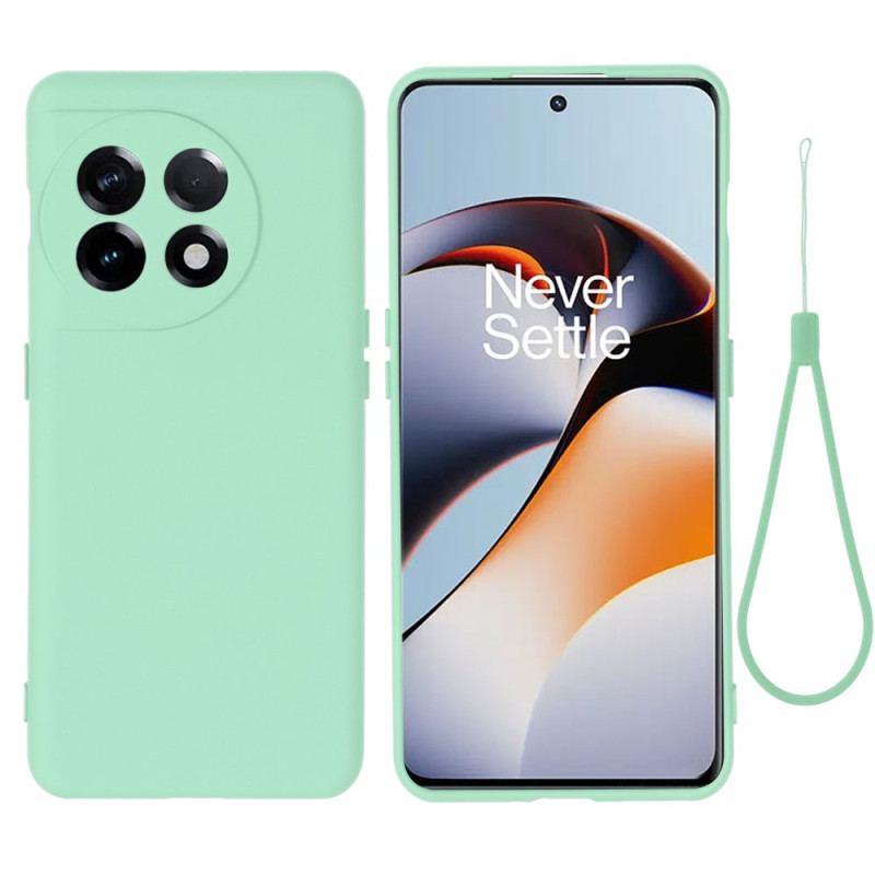 Capa De Celular Para OnePlus 11 5G Silicone Líquido Com Cordão
