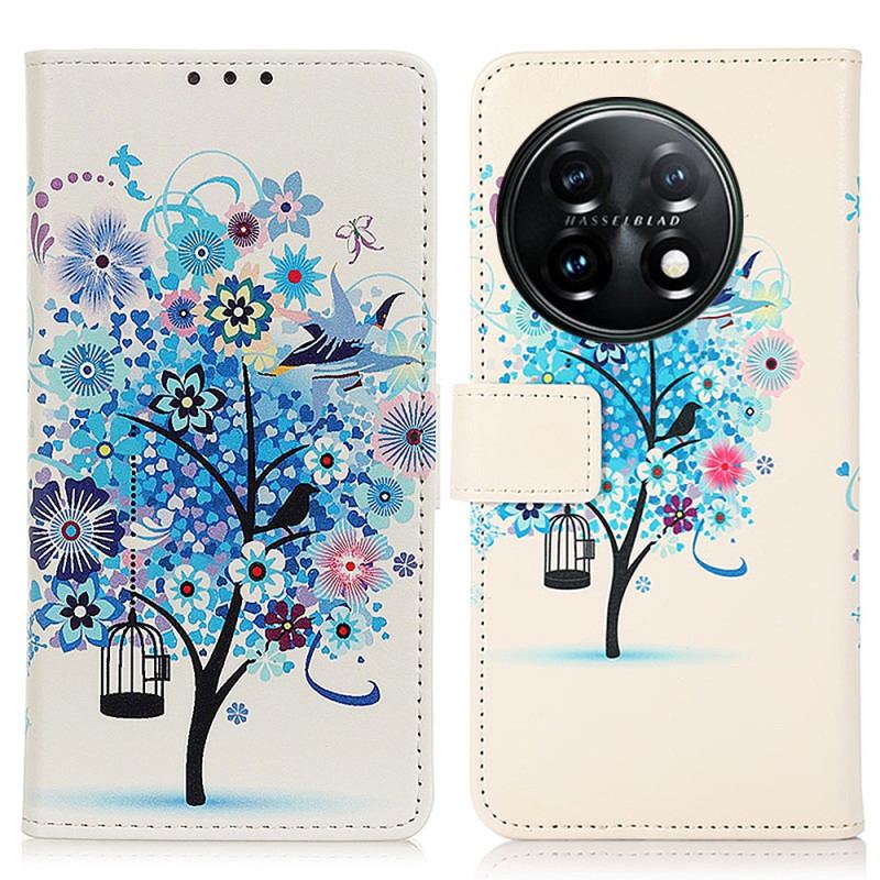 Capa De Couro Para OnePlus 11 5G Árvore Colorida